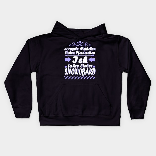 Snowboarden Mädchen Schnee Geschenk Winter Kids Hoodie by FindYourFavouriteDesign